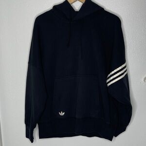 Adidas Navy Hoodie with White Accents